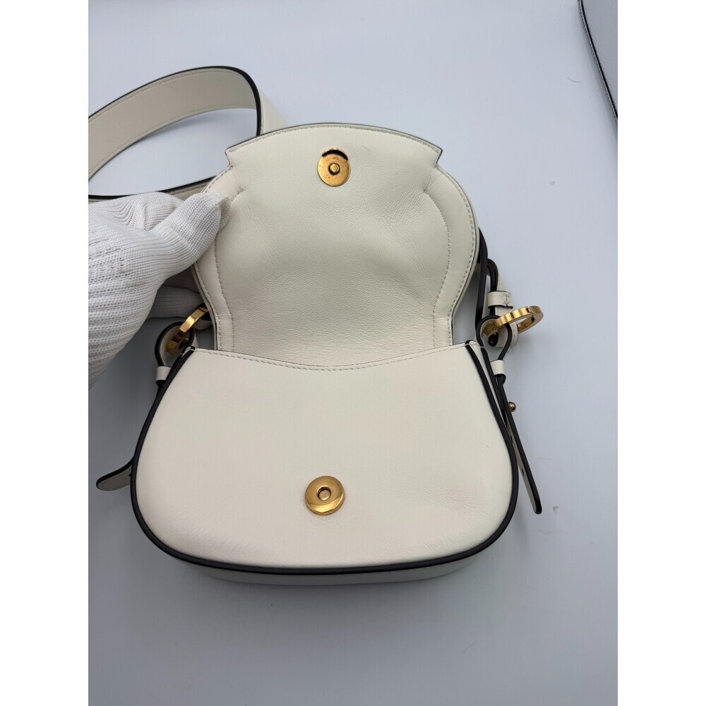 Vintage Roberto Cavalli Fang Bang Shoulder Bag Womens White Small Saddle Luxury - Picture 10 of 12